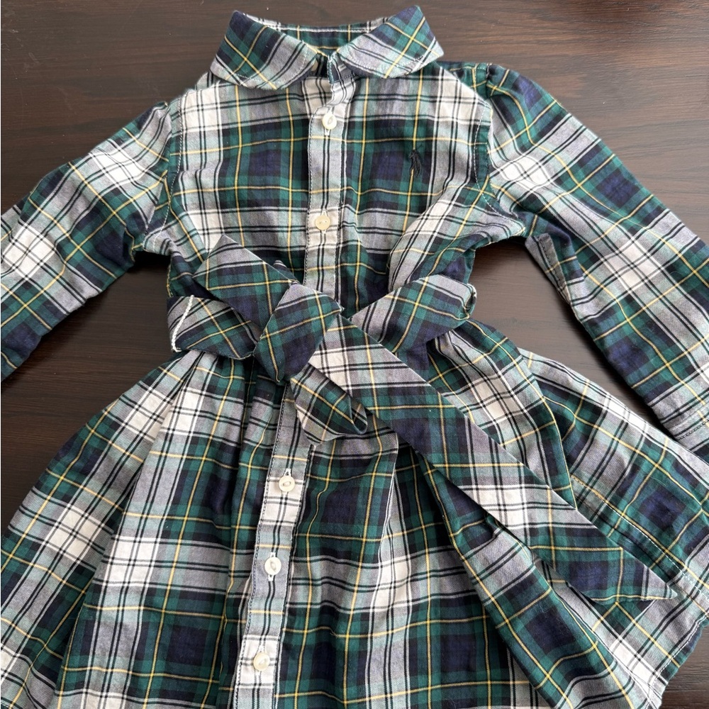 Ralph Lauren Green Plaid Shirt Dress